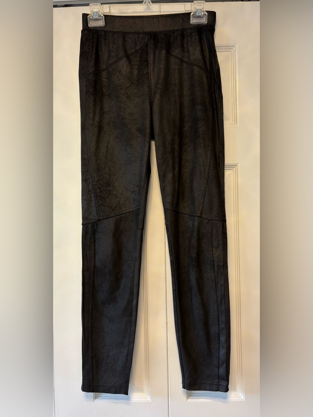 Free People Black Faux Leather-Look Leggings